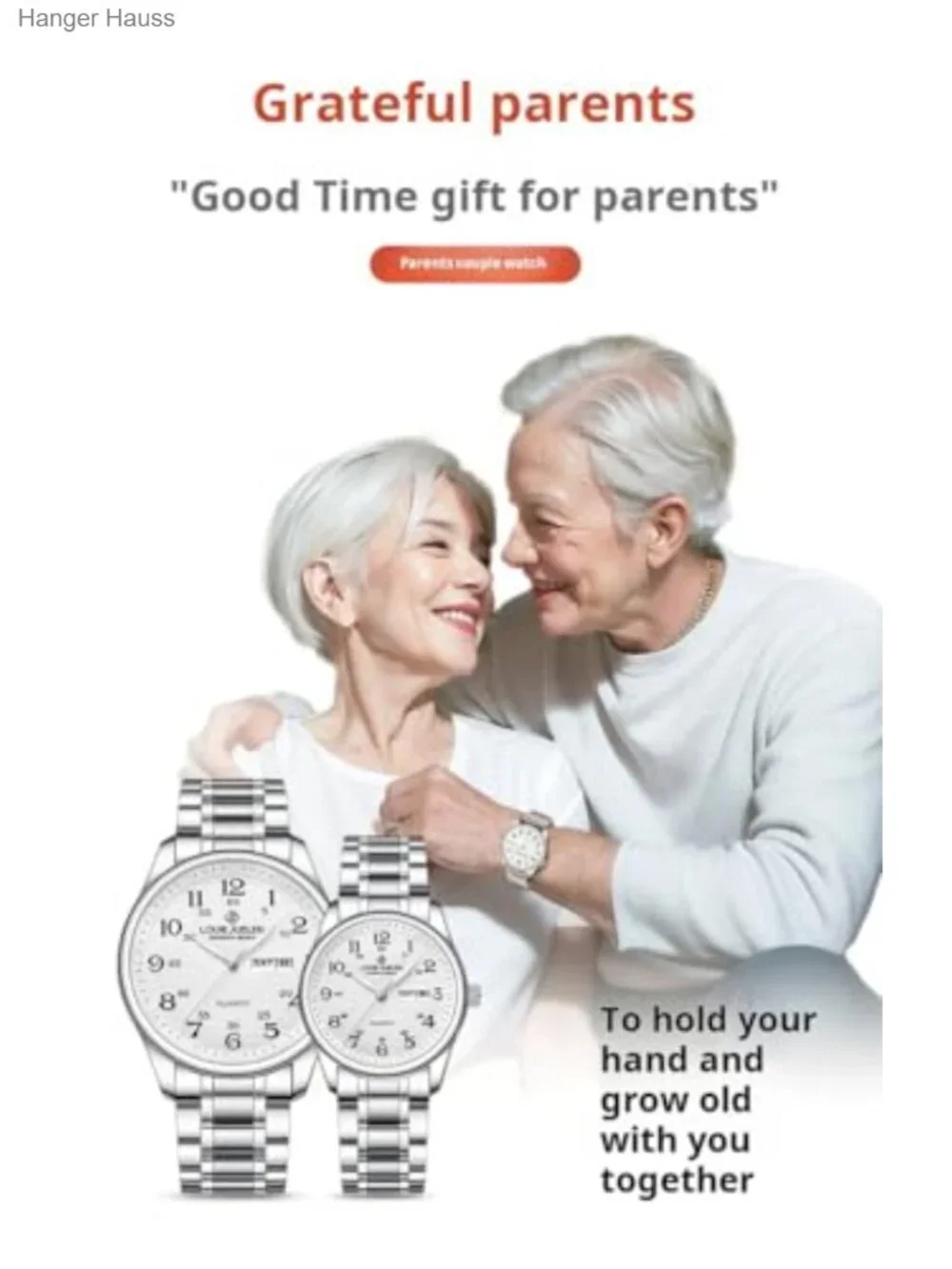 Easy Reader Quartz Watch for Seniors, Large Numerals, 30m Water Resistant,